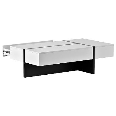 Whisen Contemporary Rectangle Gloss Surface Cocktail Table, Coffee Table