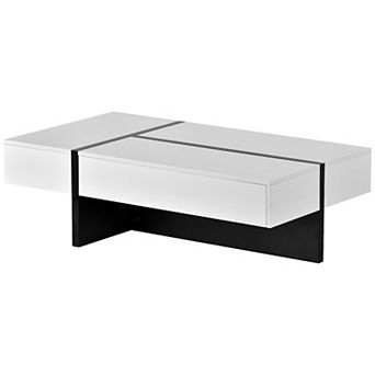 Whisen Contemporary Rectangle Gloss Surface Cocktail Table, Coffee Table