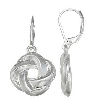 Napier Silver-Tone Twisted Round Drop Earrings