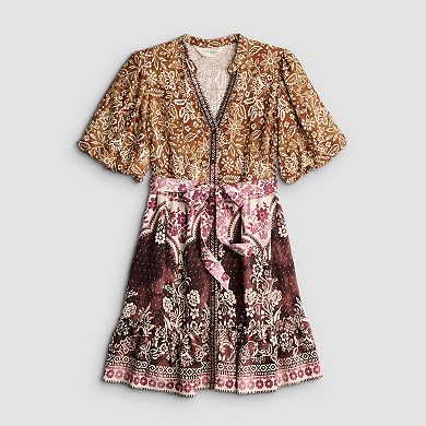 Women's 5th + Madison Edit Short Puff Sleeve Tiered Shirtdress