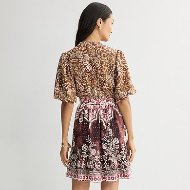 Women's 5th + Madison Edit Short Puff Sleeve Tiered Shirtdress