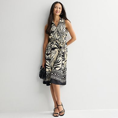 Women's 5th + Madison Edit Sleeveless Zip Front Shirtdress