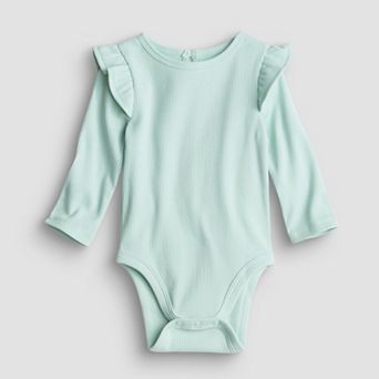 Baby Girl Jumping Beans® Long Sleeve Flutter Sleeve Bodysuit