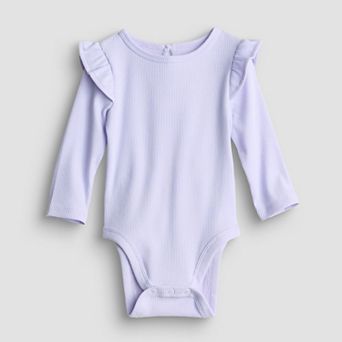 Baby Girl Jumping Beans® Long Sleeve Flutter Sleeve Bodysuit