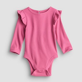 Baby Girl Jumping Beans® Long Sleeve Flutter Sleeve Bodysuit