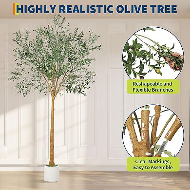 ANIXOL Tall Artificial Olive Tree with Fruit in Pot