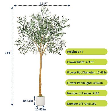 ANIXOL Tall Artificial Olive Tree with Fruit in Pot