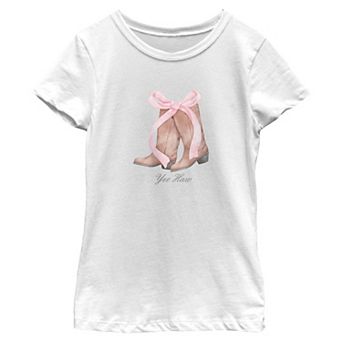 Girls' Cute Cowgirl Boots Graphic Tee