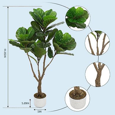 ANIXOL Artificial Fiddle Leaf Fig & Rubber Plant in Pot