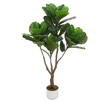 ANIXOL Artificial Fiddle Leaf Fig & Rubber Plant in Pot