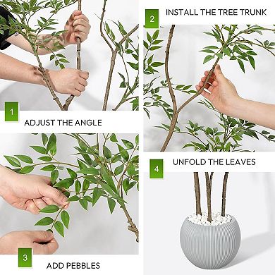 ANIXOL Artificial Nandina Tree with Planter
