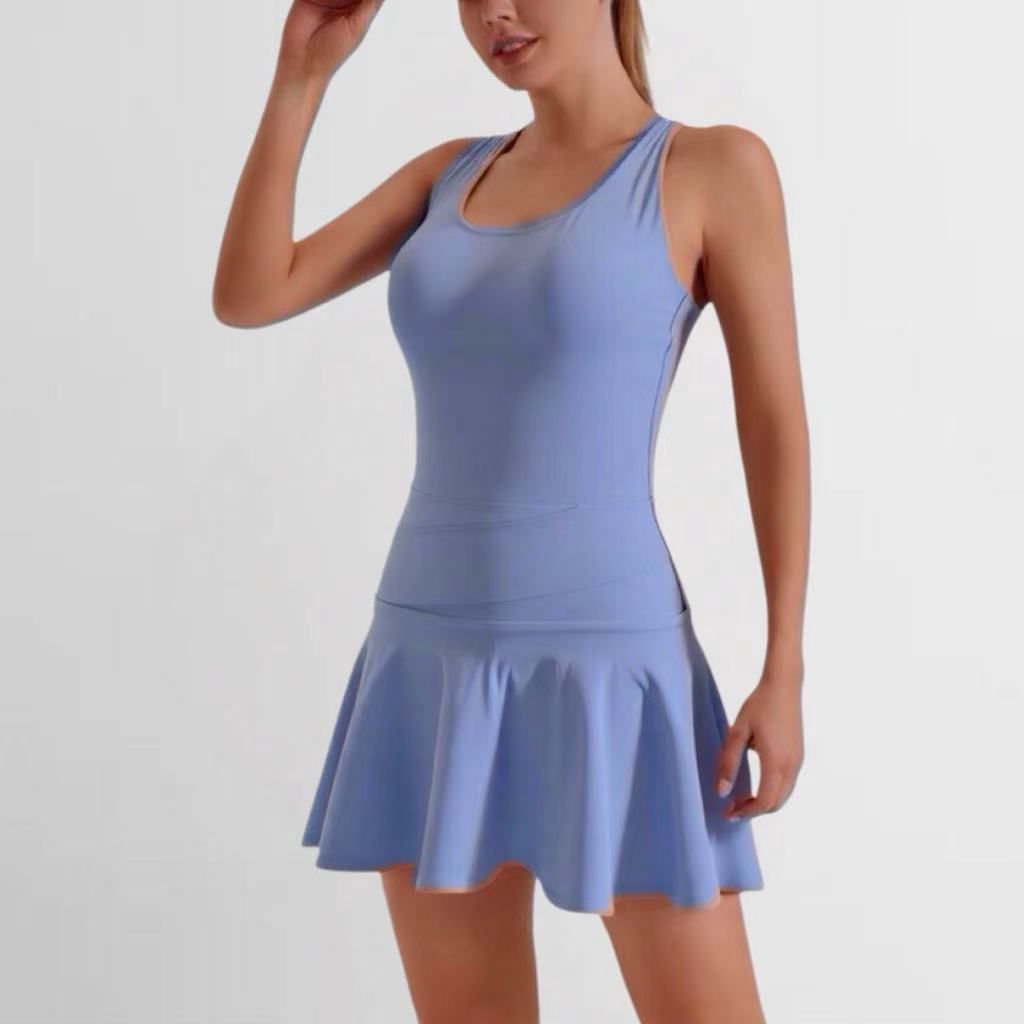 Женские шорты Two Pieces Tennis Dress with Shorts Workout Open Back Sleeveless Summer Active Golf Dresses