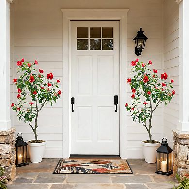ANIXOL Artificial Hibiscus Flowering Tree in Pot