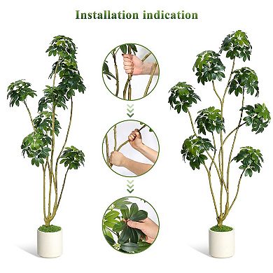 ANIXOL Artificial Schefflera Tree with Multiple Trunks