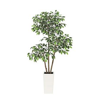 ANIXOL Artificial Ficus Tree with White Tall Planter