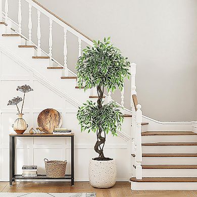 ANIXOL Artificial Ficus Tree with White-Edged Leaves