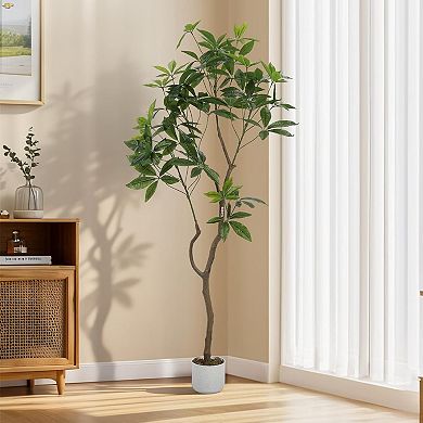 ANIXOL Artificial Umbrella Money Tree in Pot