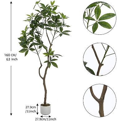 ANIXOL Artificial Umbrella Money Tree in Pot