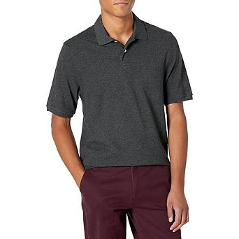 Men's Regular-Fit Cotton Pique Polo Shirt Classic Short Sleeve Golf Shirt