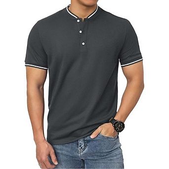Men's Cotton Pique Polo Shirt Casual Short Sleeve Golf Tee Classic Collar
