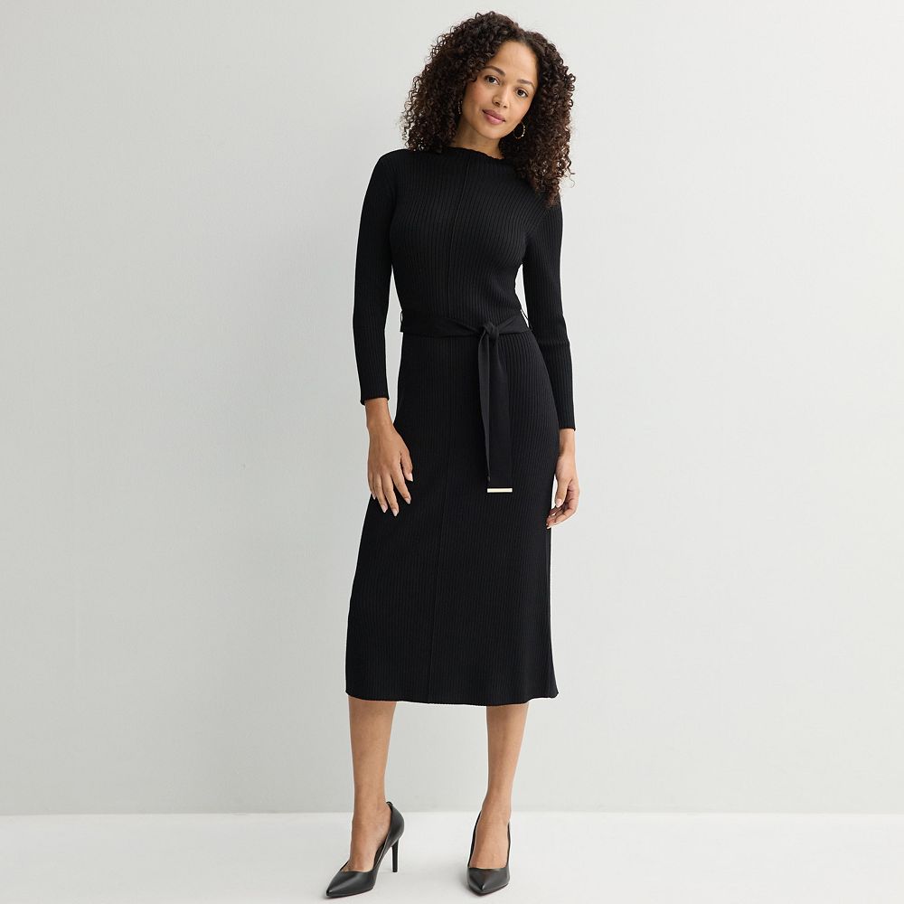 Women's Sandra Darren Mock Neck Sweater Maxi Dress