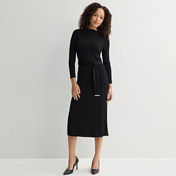 Women's Sandra Darren Mock Neck Sweater Maxi Dress