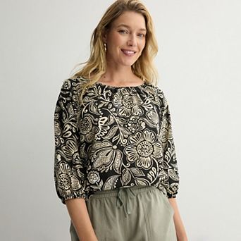 Women's Croft & Barrow® Scoop Neck Blouse
