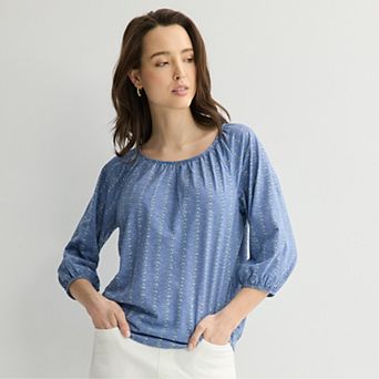 Women's Croft & Barrow® Scoop Neck Blouse