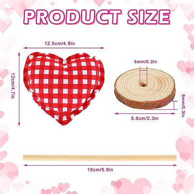 5pc Valentine's Day Fabric Heart Blocks - Standing Tabletop Decor