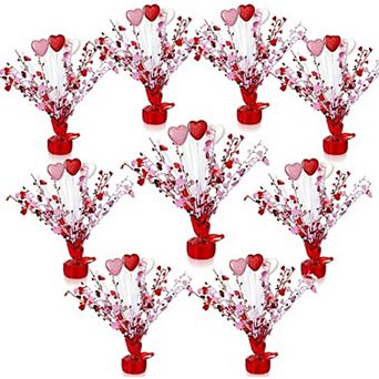 9 pc Valentine's Day Metallic Foil Heart Spray Centerpieces