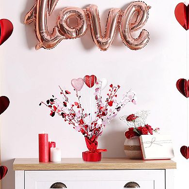 9pc Valentine's Day Metallic Foil Heart Spray Centerpieces