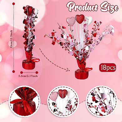 9pc Valentine's Day Metallic Foil Heart Spray Centerpieces