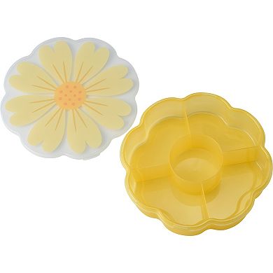 Cook With Color Large Flower-Shaped Snack Box Divided Serving Tray with Lid