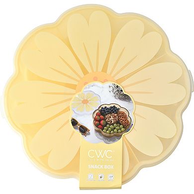 Cook With Color Large Flower-Shaped Snack Box Divided Serving Tray with Lid