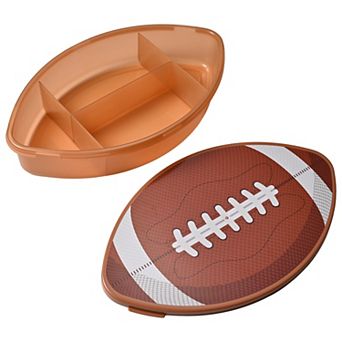 Cook With Color Large Football-Shaped Snack Box with Lid