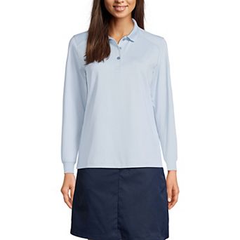 Women's Lands' End Long Sleeve Rapid Dry Polo Shirt