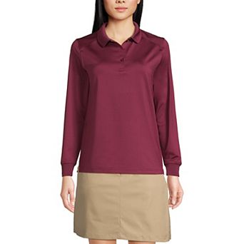 Women's Lands' End Long Sleeve Rapid Dry Polo Shirt