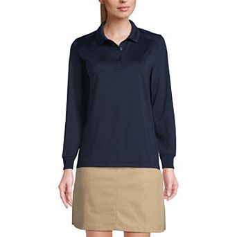 Women's Lands' End Long Sleeve Rapid Dry Polo Shirt