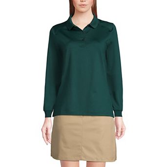 Women's Lands' End Long Sleeve Rapid Dry Polo Shirt