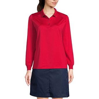 Women's Lands' End Long Sleeve Rapid Dry Polo Shirt