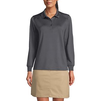 Women's Lands' End Long Sleeve Rapid Dry Polo Shirt
