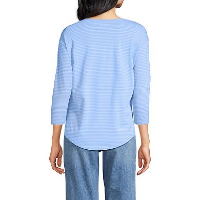 Petite Lands' End 3/4 Sleeve Lightweight Jersey Shirttail Tee
