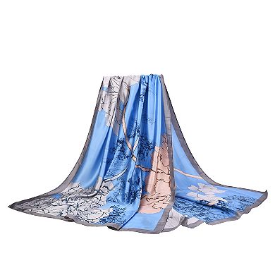 Mellow World Floral Printed Satin Wrap Scarf