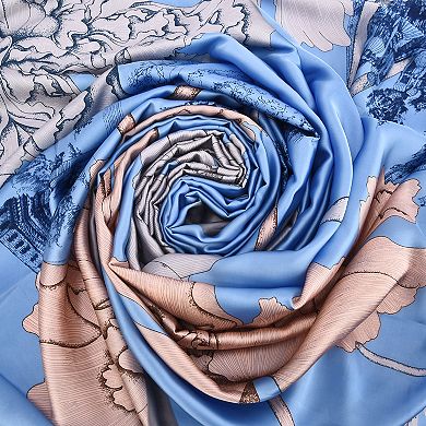 Mellow World Floral Printed Satin Wrap Scarf