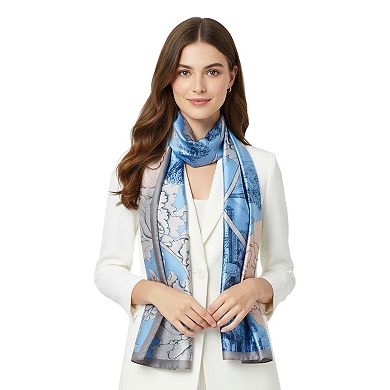 Mellow World Floral Printed Satin Wrap Scarf