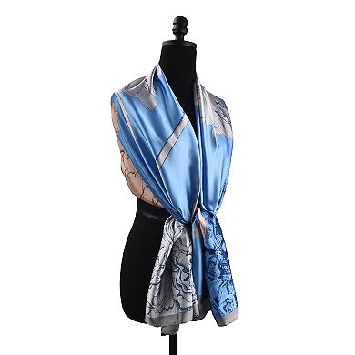 Mellow World Floral Printed Satin Wrap Scarf
