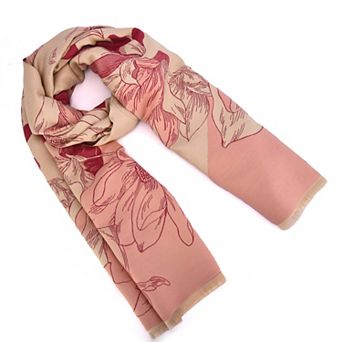 Mellow World Reversible Floral Print Wrap With Fringe