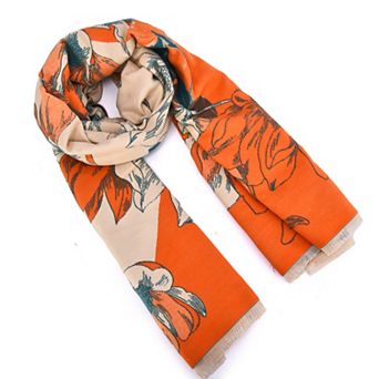 Mellow World Cow Print Wrap With Fringe Trim