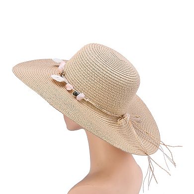 Women's Mellow World Straw Hat with Shell & Bead Trim