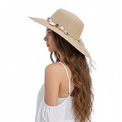 Women's Mellow World Straw Hat with Shell & Bead Trim